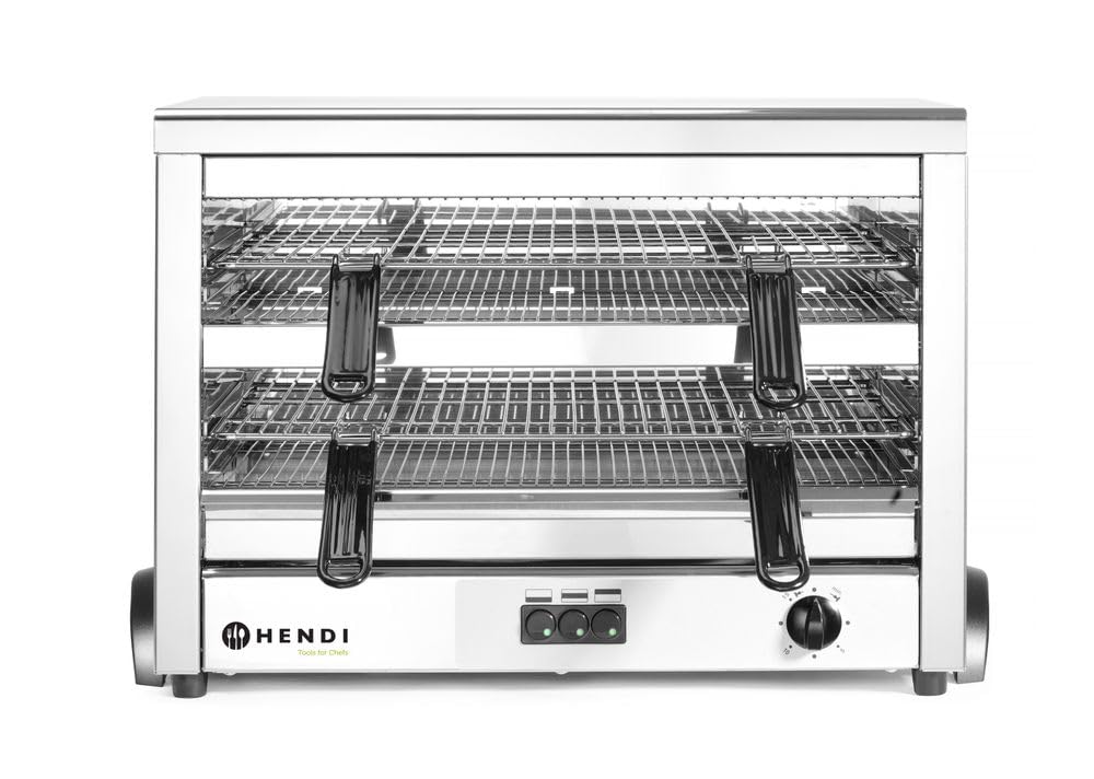 HENDI Quartz Salamander, MAXI, Salamander Grill, Überbackgerät, Quarz-Infrarotheizelement, 2 verchro