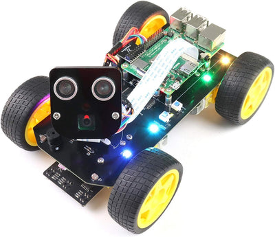 Freenove 4WD Smart Car Kit for Raspberry Pi 4 B 3 B+ B A+, Face Tracking, Line Tracking, Light Traci