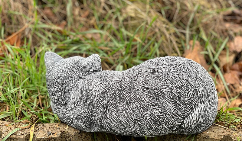 stoneandstyle Steinfigur Katze Betty schlafend frostfest wetterfest Gartenfigur