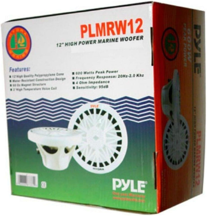 SUB SUBWOOFER Regenmantel Wasser Macht PYLE PLMRW12 Water Proof 12" 30,00 cm 300 MM WEISE FUR Boot F