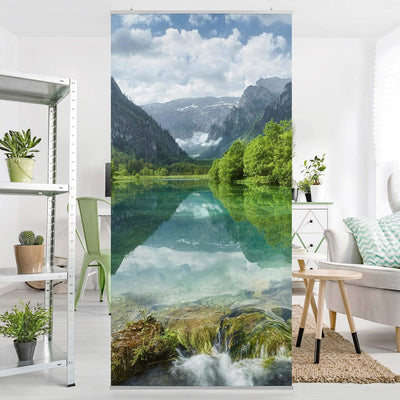 Bilderwelten Raumteiler Bergsee mit Spiegelung 250x120cm inkl. transparenter Halterung 250 x 120cm i