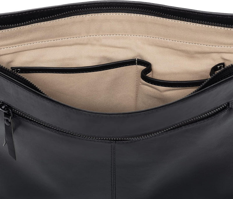 FEYNSINN BERLIN Schultertasche SELVA aus Premium Leder I Handtasche für Damen I Umhängetasche schwar