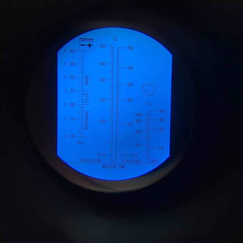 Refraktometer für KFZ Frostschutz prüfer Batteriesäure Scheibenwasser 3001 mit KALIBRIERFLÜSSIGKEIT