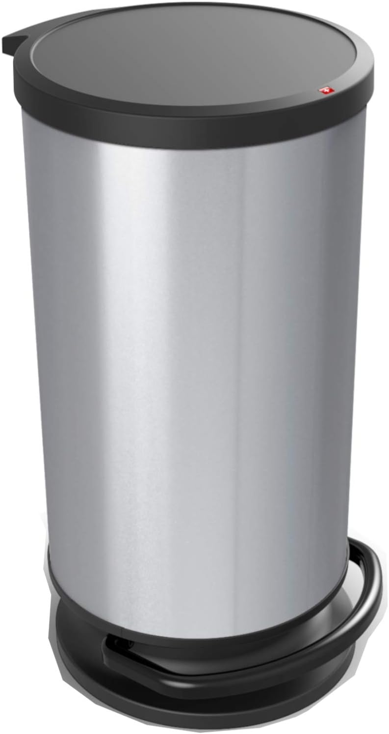 Mülleimer 30l mit Deckel Silber Metallic 30 Liter, Silber Metallic 30 Liter