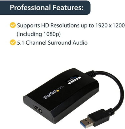 StarTech.com Externer USB 3.0 auf HDMI-Videokartenadapter - Dual-Monitor-Adapter - Externe HDMI Graf