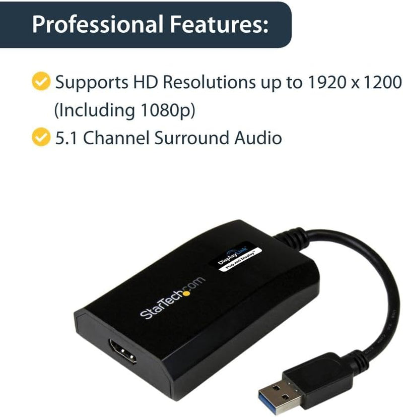 StarTech.com Externer USB 3.0 auf HDMI-Videokartenadapter - Dual-Monitor-Adapter - Externe HDMI Graf
