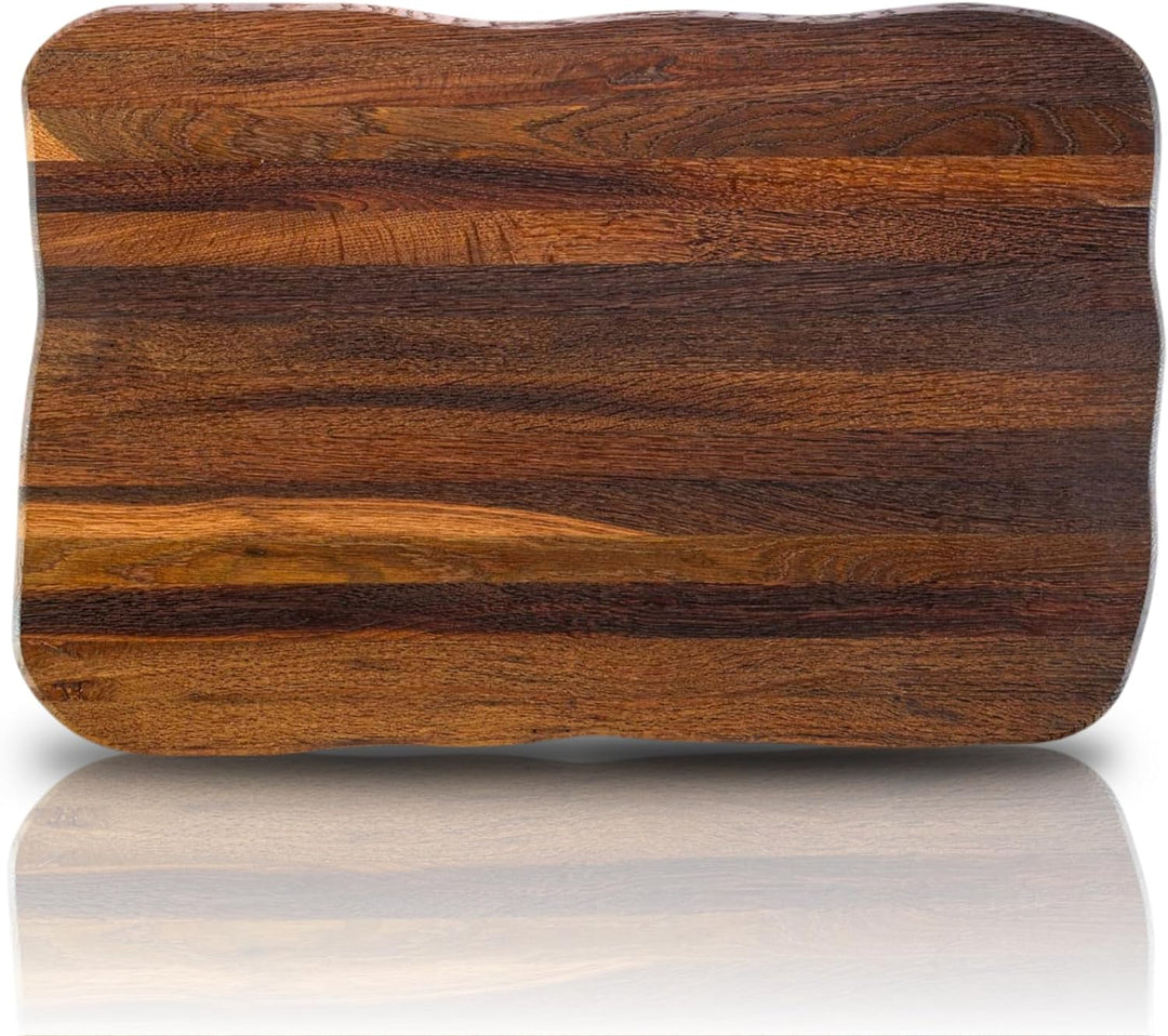 holz4home® La Madera Schneidebrett I Küchenbrett aus Eichenholz (Dunkles Eichenholz, 60x40 cm) 60x40