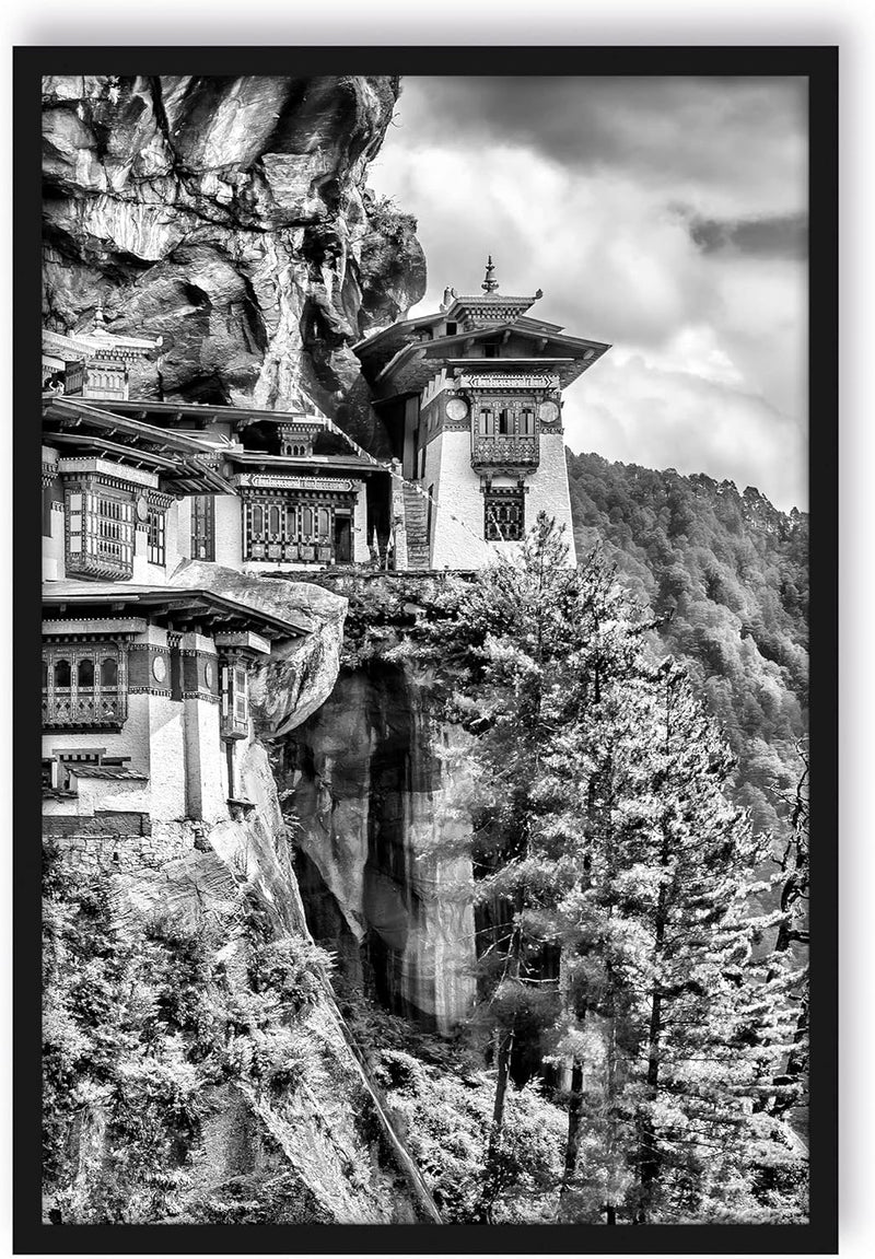 Generisch Buddha Tempel in China, Poster im Bilderrahmen / Format: 100x70cm / Kunstdruck gerahmt, 10