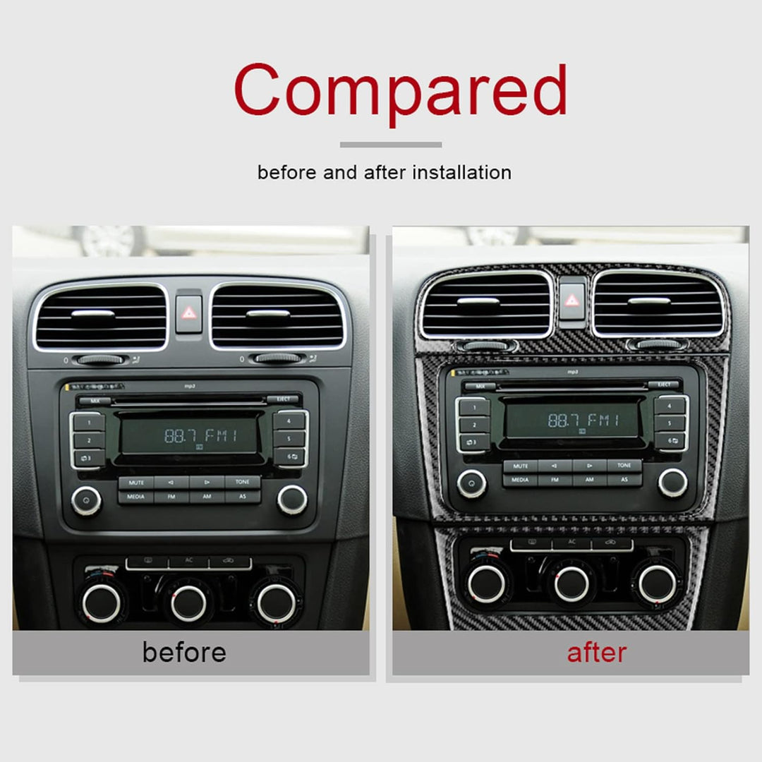 KUNGKIC 3 stücke Auto Zentrale Bedienfeld Rahmen Luftauslass Aufkleber Innenverkleidung für Volkswag