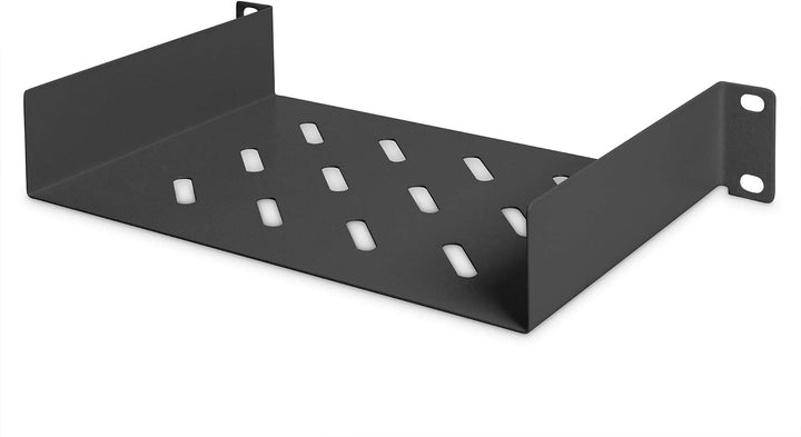DIGITUS 3-Fach Steckdosenleiste - 1HE - 10-Zoll (254 mm) - Silber/Schwarz DN-95411 & Fachboden - 1HE