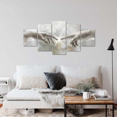 Runa Art Wandbilder Die Erschaffung Adams Michelangelo 5 Teilig Bild auf Vlies Leinwand Deko Wohnzim