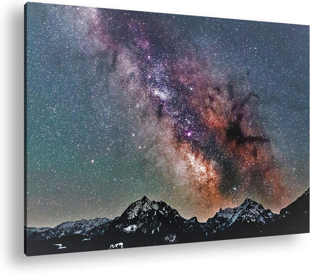Hoch über den Bergen Format:90x60 cm als Leinwandbild, Motiv fertig gerahmt auf Echtholzrahmen, Hoch