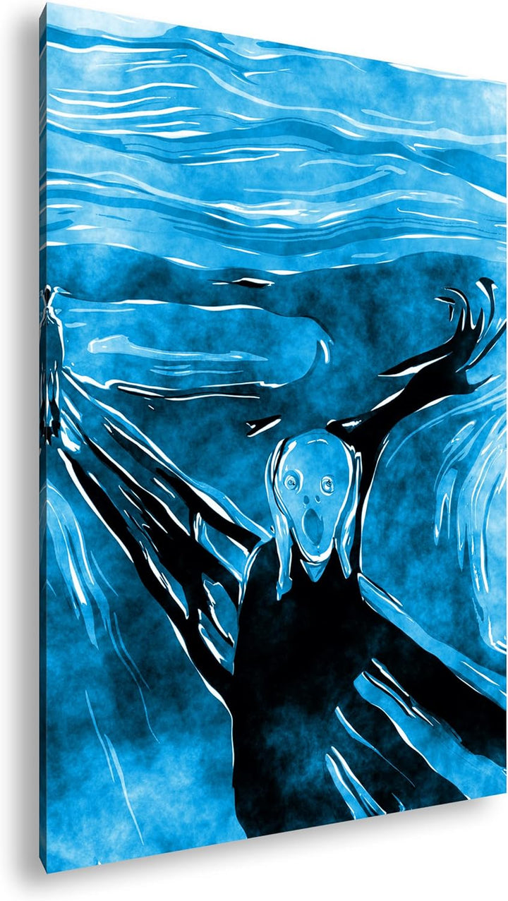 deyoli Edvard Munch Der Schrei Format: 80x60 Effekt: Monocrome Blau als Leinwandbild, Motiv fertig g
