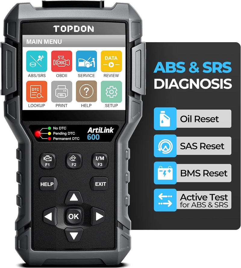 TOPDON OBD2 diagnosegerät mit Reset von Öl, BMS, SAS, diagnosegerät Auto für alle Fahrzeuge für ABS