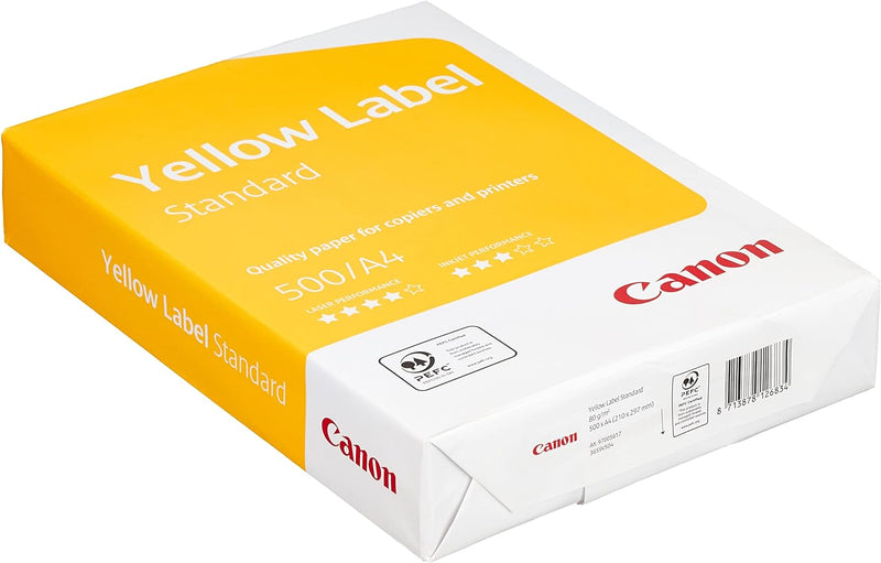 Canon WOP512 Yellow Label Standard PEFC, 80 g/m Kopier- und Druckerpapier (5 x Ries (500) pro Box)