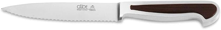 GÜDE Solingen - Tomatenmesser geschmiedet, 13 cm, Grenadill, DELTA, Handmade Germany, Braun