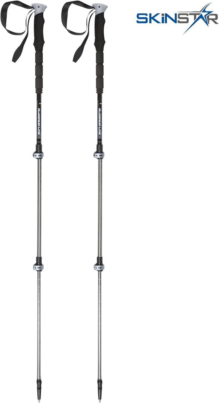 SKINSTAR T1 Tourenstock Trekkingstöcke Skistock Skitourenstock Skistöcke Wandern BLACK/GREY, BLACK/G