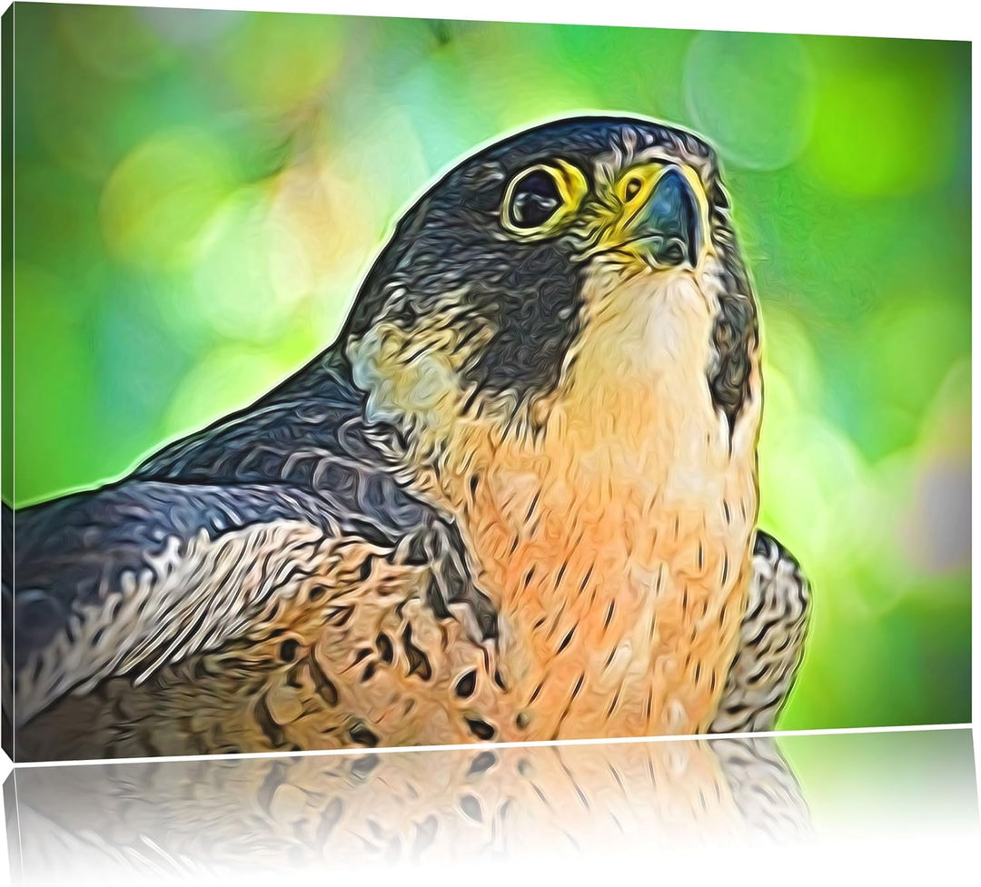 schöner grauer Adler Deluxe Format: 100x70 cm auf Leinwand, XXL riesige Bilder fertig gerahmt mit Ke