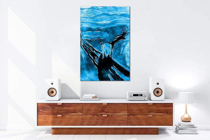 deyoli Edvard Munch Der Schrei Format: 80x60 Effekt: Monocrome Blau als Leinwandbild, Motiv fertig g