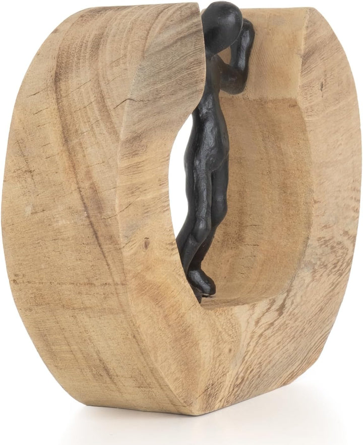 Moritz Skulptur I Streitschlichter I 22 x 7 x 17,5 cm I Holzdeko I Skulpturen Deko I Modern I Wohnzi