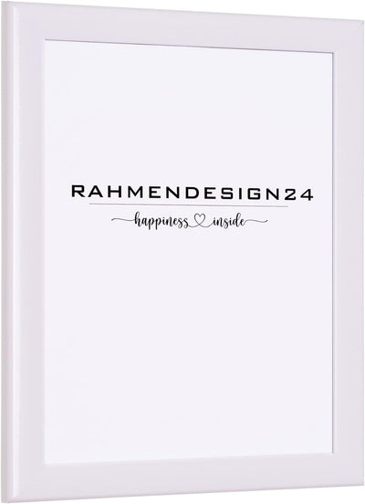 Rahmendesign24 Bilderrahmen Fiona 50x70 (POSTERFORMAT) Weiss (Hochglanz) Fotorahmen, Wechselrahmen,