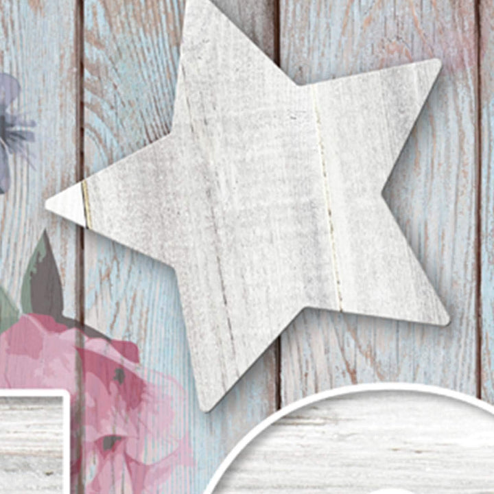 Feeby Wanddeko 5 teile Haus 150x100 cm Bilder modern Rosen Tulpen Blumen Küche Beige Deko Paneel 150