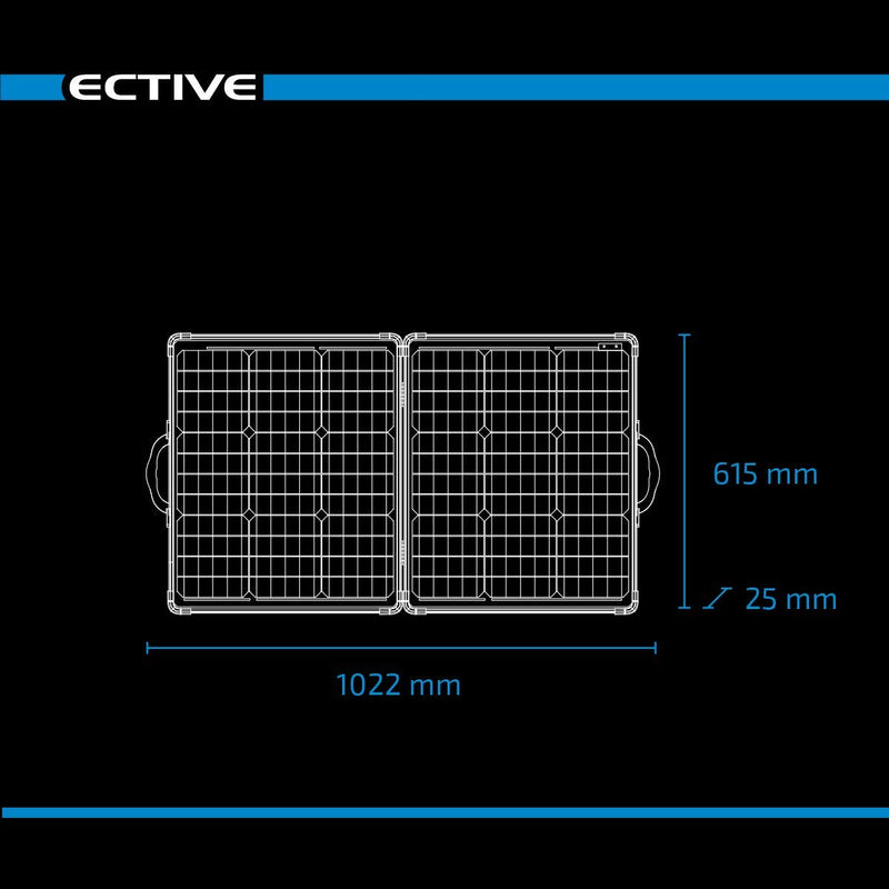 ECTIVE 100W Klappbares Solarmodul Monokristallin mit Tragegriff MSP SunBoard 100 Camping und Outdoor