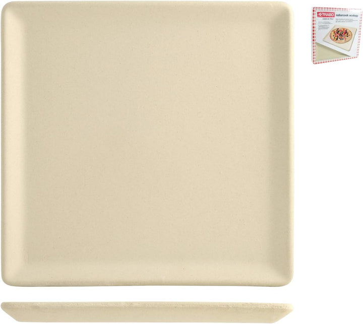 Trabo My Cooking Naturcook Feuerfeste Platte, Ton, Beige, 35 x 34.5 cm, Höhe 2.5 cm