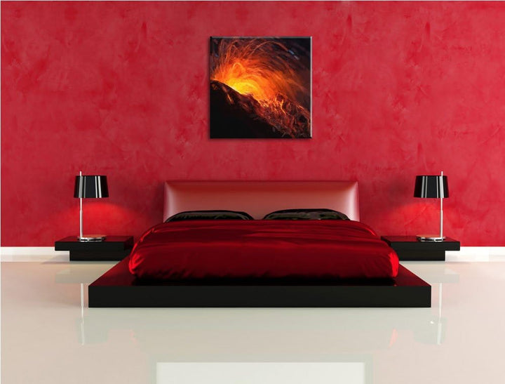 Pixxprint Vulkanausbruch als Leinwandbild/Grösse: 70x70 cm/Wandbild/Kunstdruck/fertig bespannt, 70x7