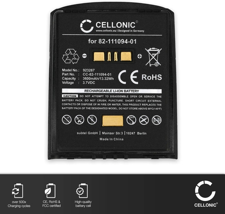 CELLONIC® 3.6V - 3.7V Ersatzakku für Motorola Symbol/Zebra MC65, MC55, MC67, MC55, MC5590 Barcode Sc