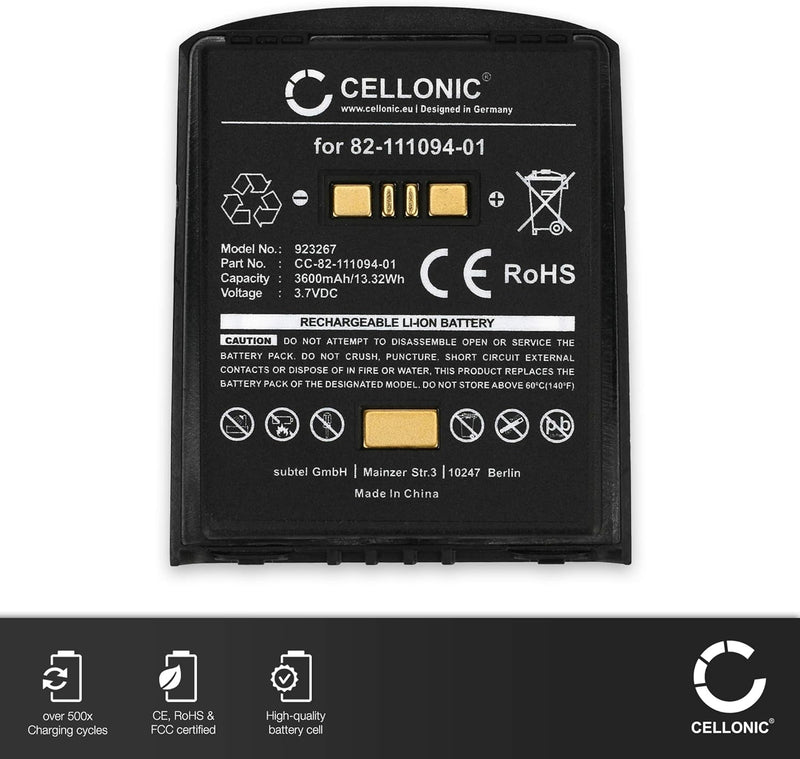 CELLONIC® 3.6V - 3.7V Ersatzakku für Motorola Symbol/Zebra MC65, MC55, MC67, MC55, MC5590 Barcode Sc