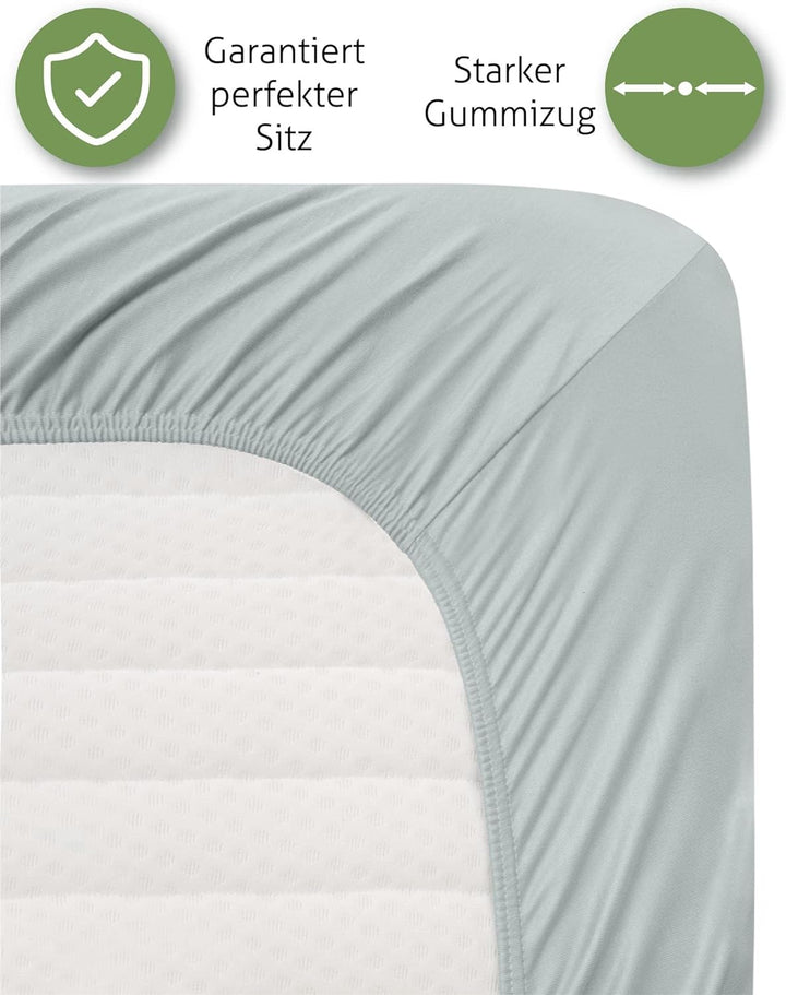 Bambus Spannbettlaken 4 Jahreszeiten| weiches Spannbetttuch 210 g/m² Oeko-Tex aus aktmungsaktivem Ma