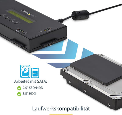 StarTech.com SSD/HDD Festplattenlöschgerät mit 4 Steckplätzen - 2,5" & 3,5" SATA - Selbständiges Sic