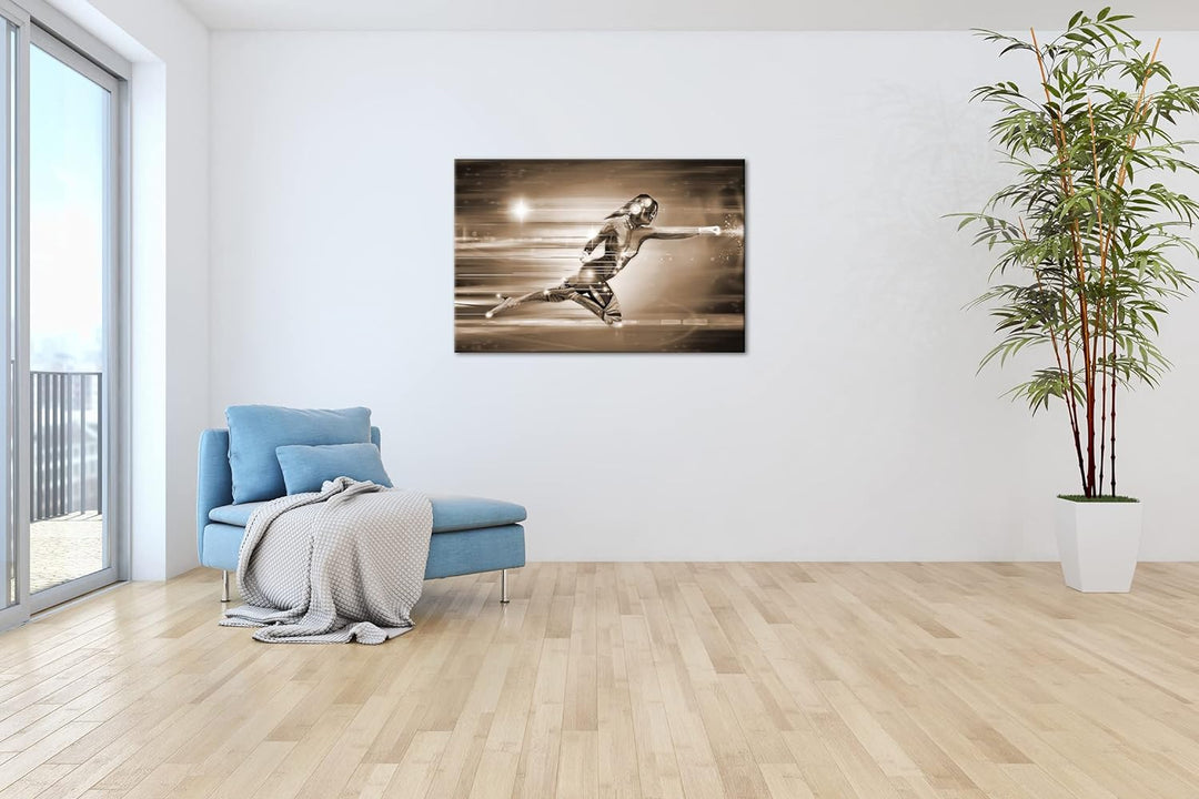 deyoli Geschwindigkeit der Cyber-Suprheldin Effekt: Sepia, Format: 80x60 als Leinwandbild, Motiv fer