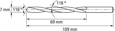 PFERD Spiralbohrer INOX, 10 Stück | Ø 7 mm, HSS-E Co5 N, DIN 338, 135° | 25203572 - für zähe und har