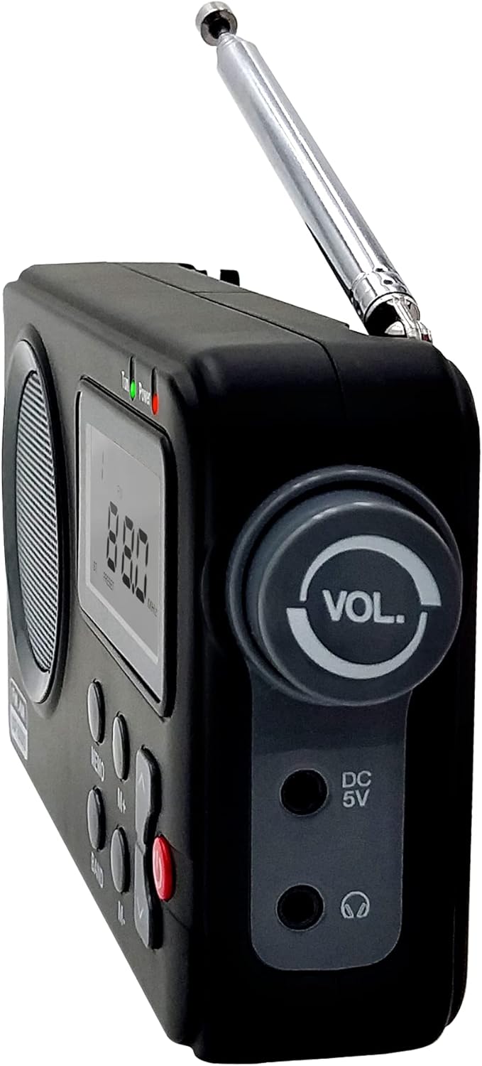 Radio NK-AB1904-FMBL/AM - Tragbares Radio, LCD-Display mit Licht, Antenne, Lautsprecher, 4 AA-Batter