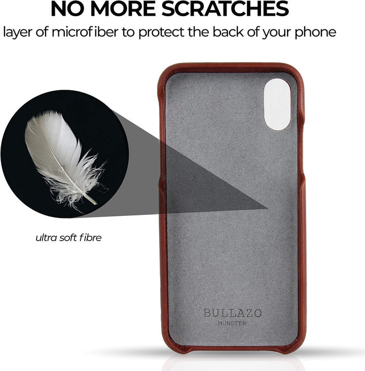 BULLAZO Menor Classic Lederhülle für iPhone X XS, Braun, braun