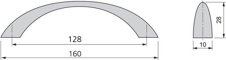 Emuca 9160925 Griffe für Möbelstück, CC 128mm, Zamak, Grau-metallic, 20 Stück Grau-metallic 128 mm 2
