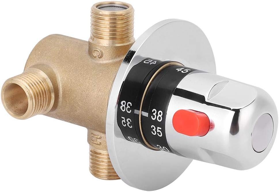 Fdit Tempcontrol Thermostatisches Mischventil Messingmischventil 3-Wege-Thermostat G1/2-Aussenanschl