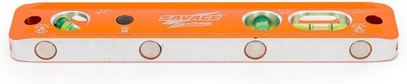 Swanson Tool Co TLL049M Savage Lightning Aluminum Torpedo Magnetic Illuminated Levels, 9", 3 Vials,