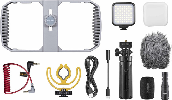 GODOX VK1 VK1-UC VK1-LT VK1-AX Case Cage mit Cold Shoe und 1/4 Schraube für Handyfotografie Vlog Vid