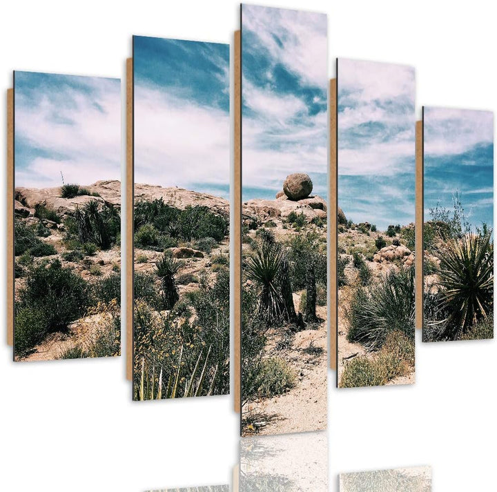 Feeby Deco Panel 5 Teilig Landschaft Bilder Modern Dünen Himmel Wolken bunt 150x100 cm Deco panel 15