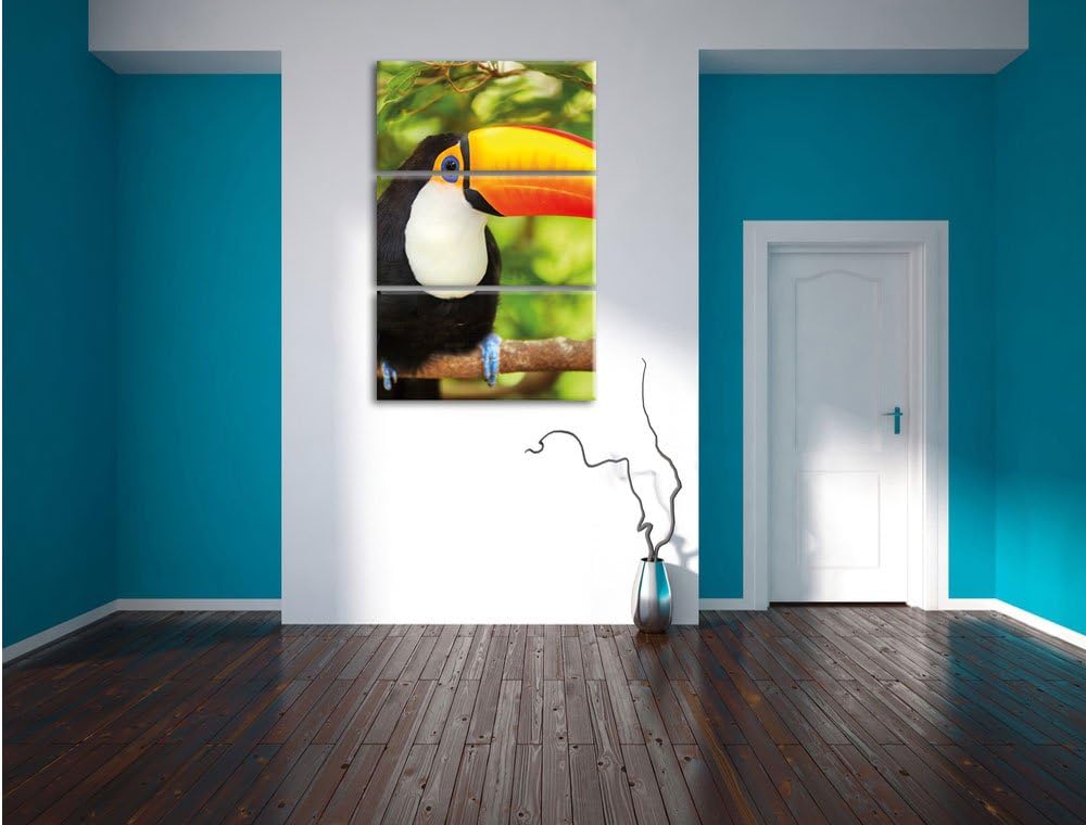 Pixxprint Party Eulen als Leinwandbild/Grösse: 3 Teilig (120x80) / Wandbild/Kunstdruck/fertig bespan