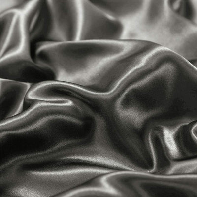 Bettwäsche Set 135x200 Grau Anthrazit Dunkelgrau Satin Glänzend Seide Glatt Glanzsatin Uni Bettwäsch