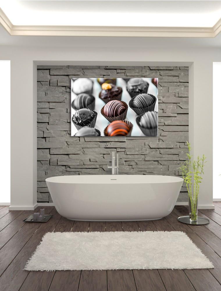 Bezaubernde Pralinen schwarz/weiss Format: 100x70 cm auf Leinwand, XXL riesige Bilder fertig gerahmt