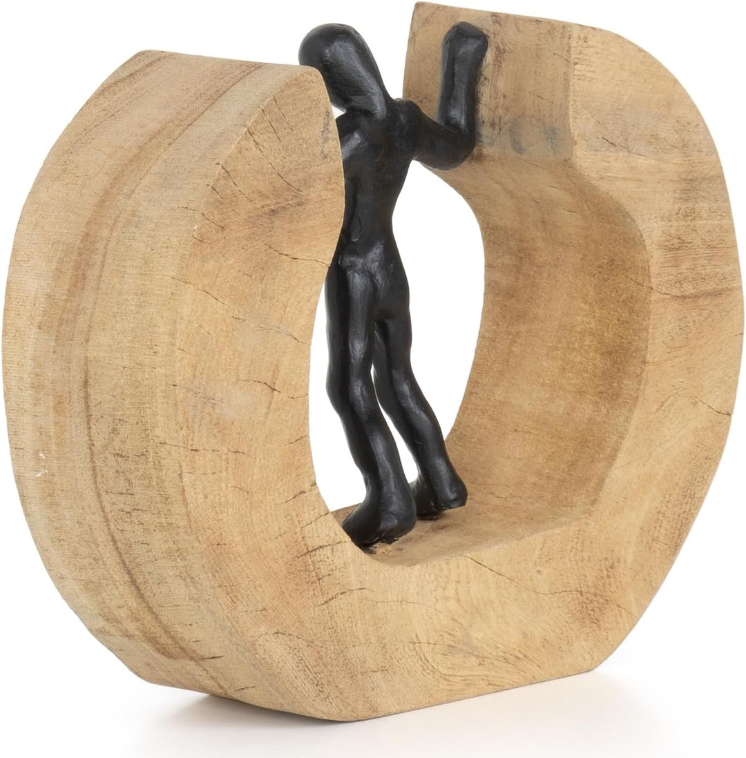 Moritz Skulptur I Streitschlichter I 22 x 7 x 17,5 cm I Holzdeko I Skulpturen Deko I Modern I Wohnzi