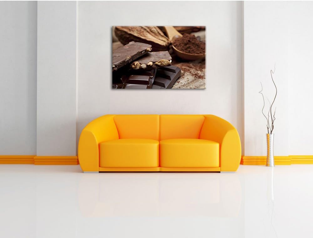 Pixxprint Leckere Schokolade, Format: 100x70 auf Leinwand 1 Stück (1er Pack), 1 Stück (1er Pack)