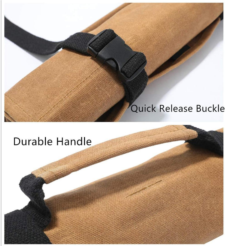 Werkzeugtasche, strapazierfähiges, gewachstes Segeltuch, Werkzeug-Rolltasche, Werkzeug-Organizer, (L