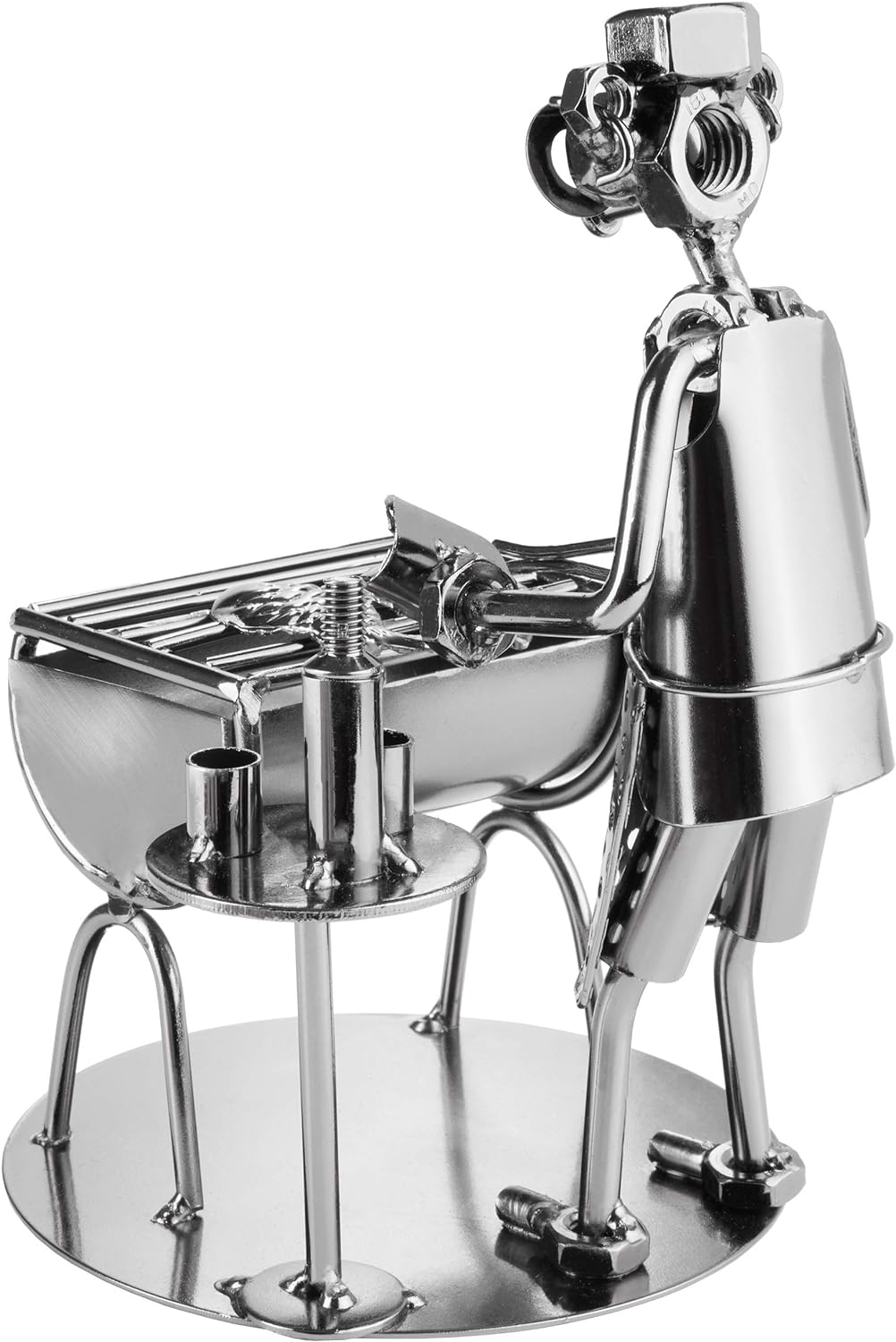 BRUBAKER Schraubenmännchen Barbecue Grill - Grillmeister Fisch - Handarbeit Eisenfigur Metallmännche