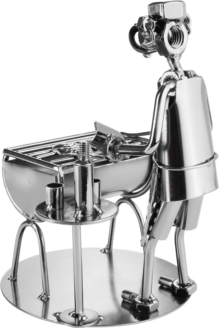 BRUBAKER Schraubenmännchen Barbecue Grill - Grillmeister Fisch - Handarbeit Eisenfigur Metallmännche